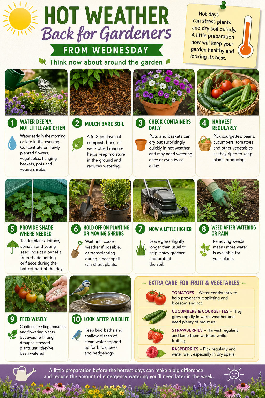 Hot Weather Returns - Getting Your Garden Ready