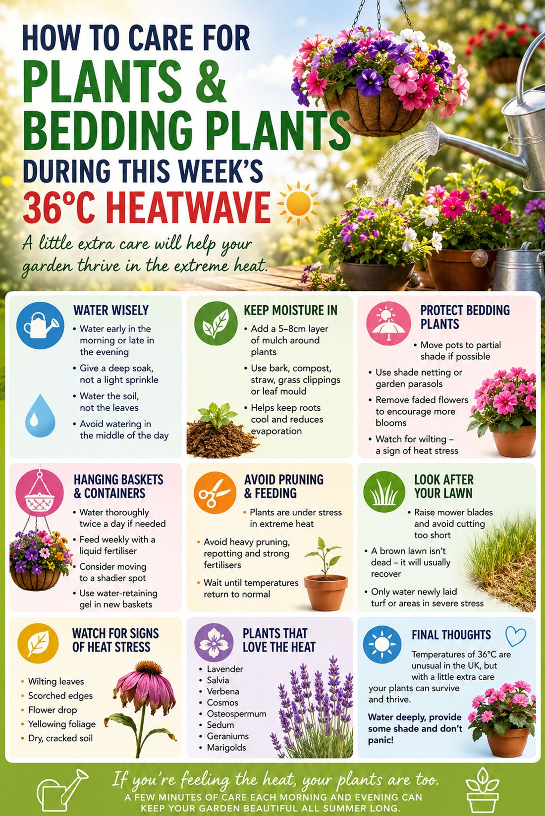How to Care for Plants and Bedding Plants During this Weeks Heatwave