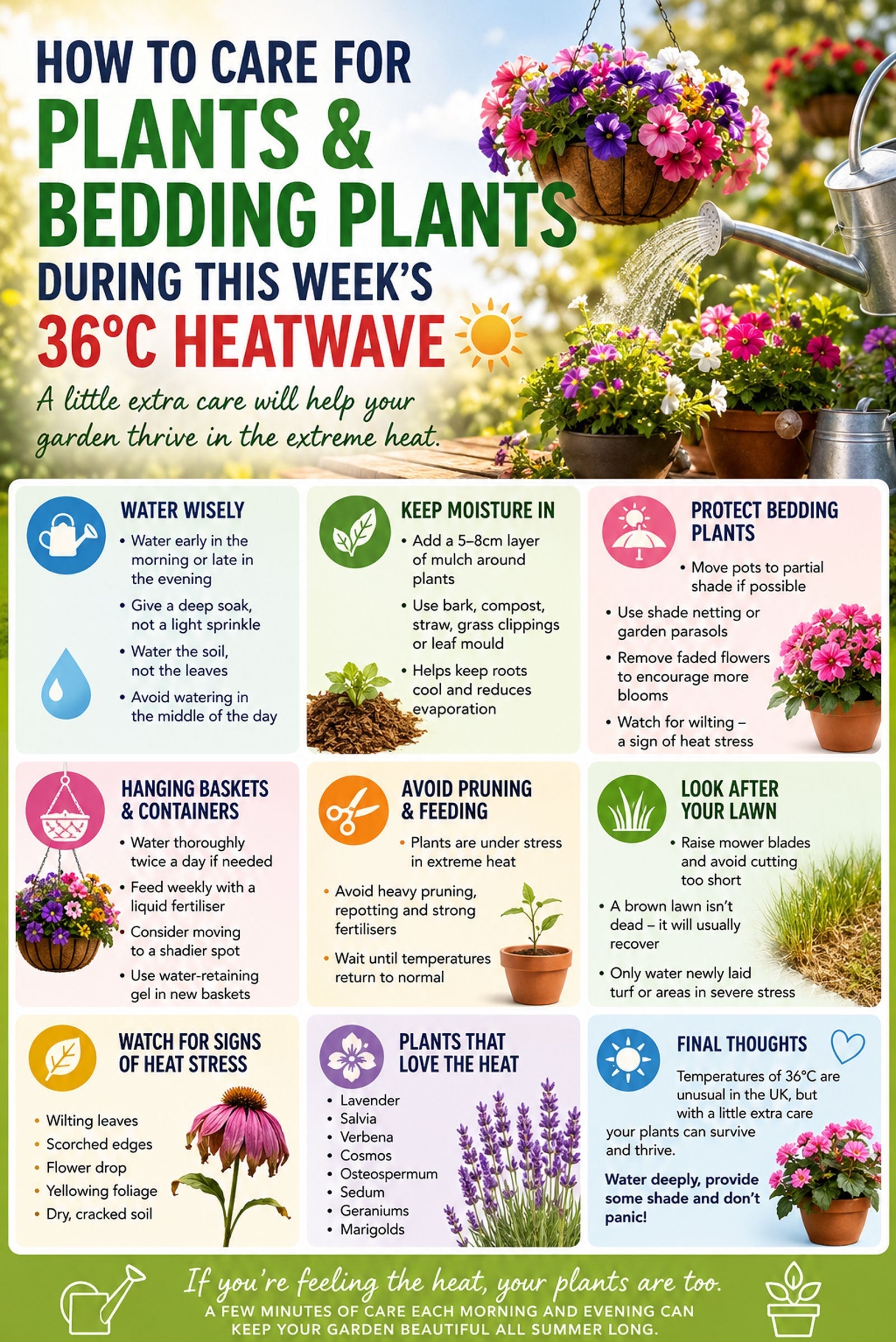 How to Care for Plants and Bedding Plants During this Weeks Heatwave