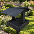 Wooden Garden Bird Table – Sturdy Freestanding Bird Feeder Coverdale Black Design