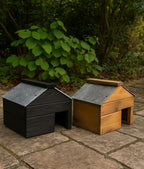 Wooden Hedgehog House with Slate Roof - Shelter for Hibernation