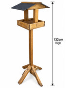 Coverdale Wooden Bird Table with Black Roof and Sturdy Stand for Garden Wild Birds