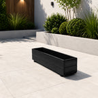 Modern Black Wooden Window Box Planters - Fully Assembled Timber Troughs