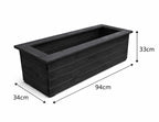 Large Wooden Trough Planters - Black Outdoor Garden & Patio Flower Boxes