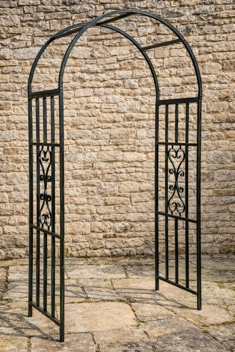 Garden Arch Trellis  Steel Metal Archway with Ground Spikes