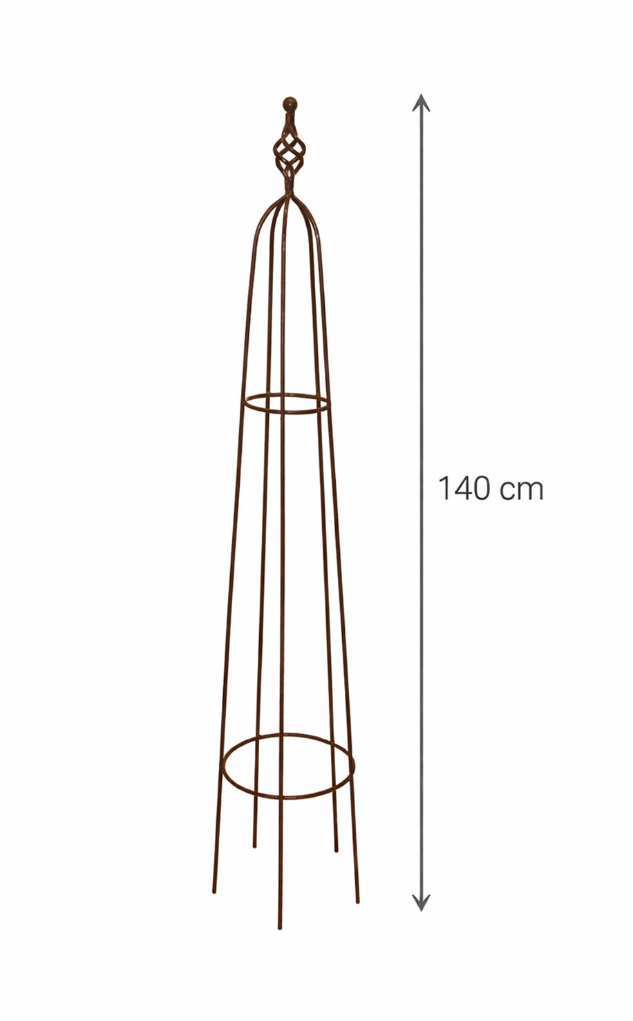 Rust Garden Obelisk - Solid Steel Climbing Plant Support 140cm
