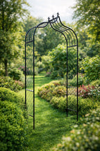 Decorative Garden Arch Trellis Frame - Black Outdoor Garden Archway for Clematis &amp; Climbing Rose Plants