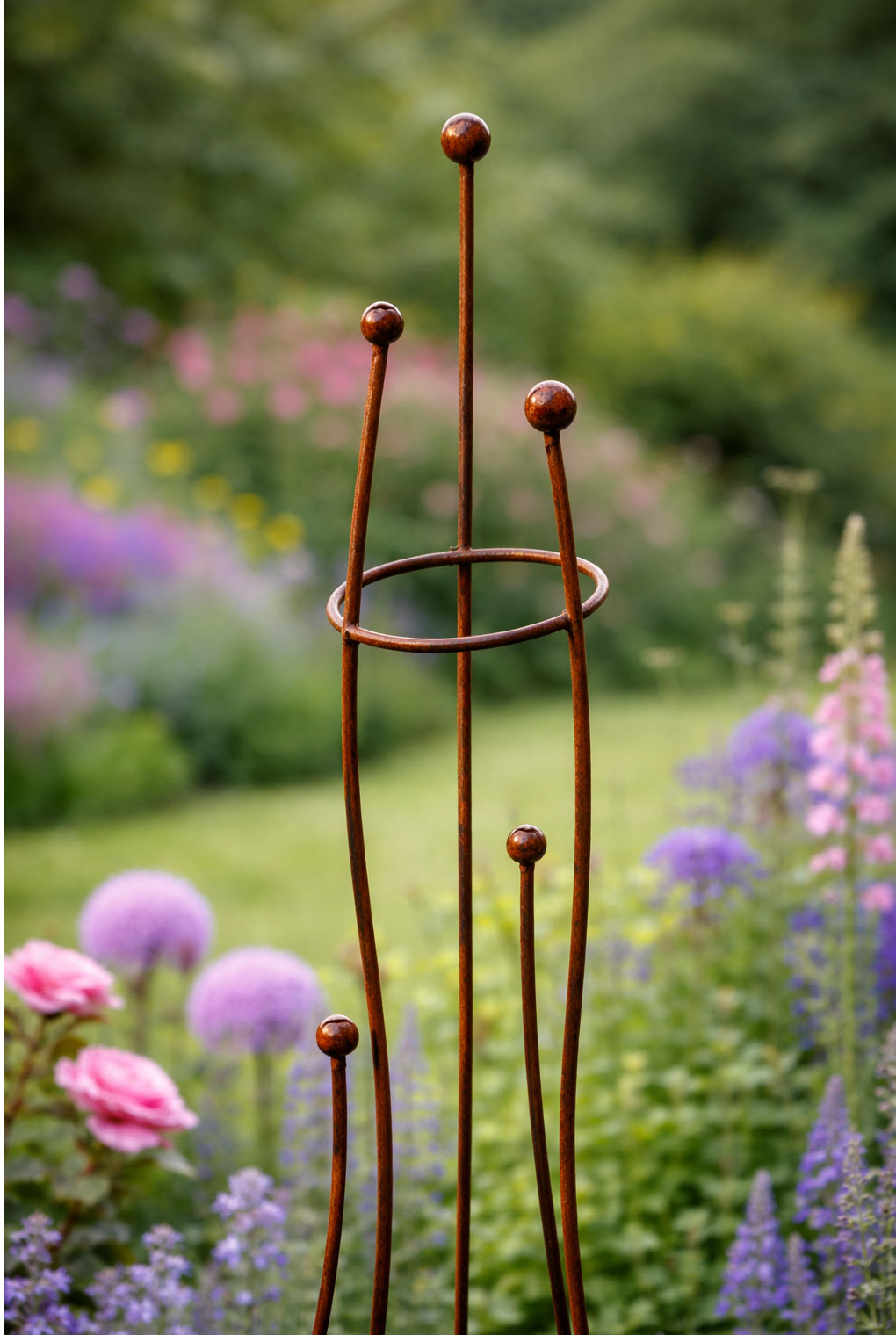 Handcrafted Steel Garden Obelisk Plant Support Frame - Heavy Duty Rust Finish