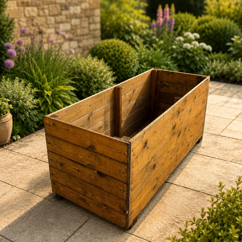 Extra Large Wooden Raised Garden Planters Timber Vegetable Planter Boxes with Drainage Base and Raised Feet – Outdoor Patio Grow Beds
