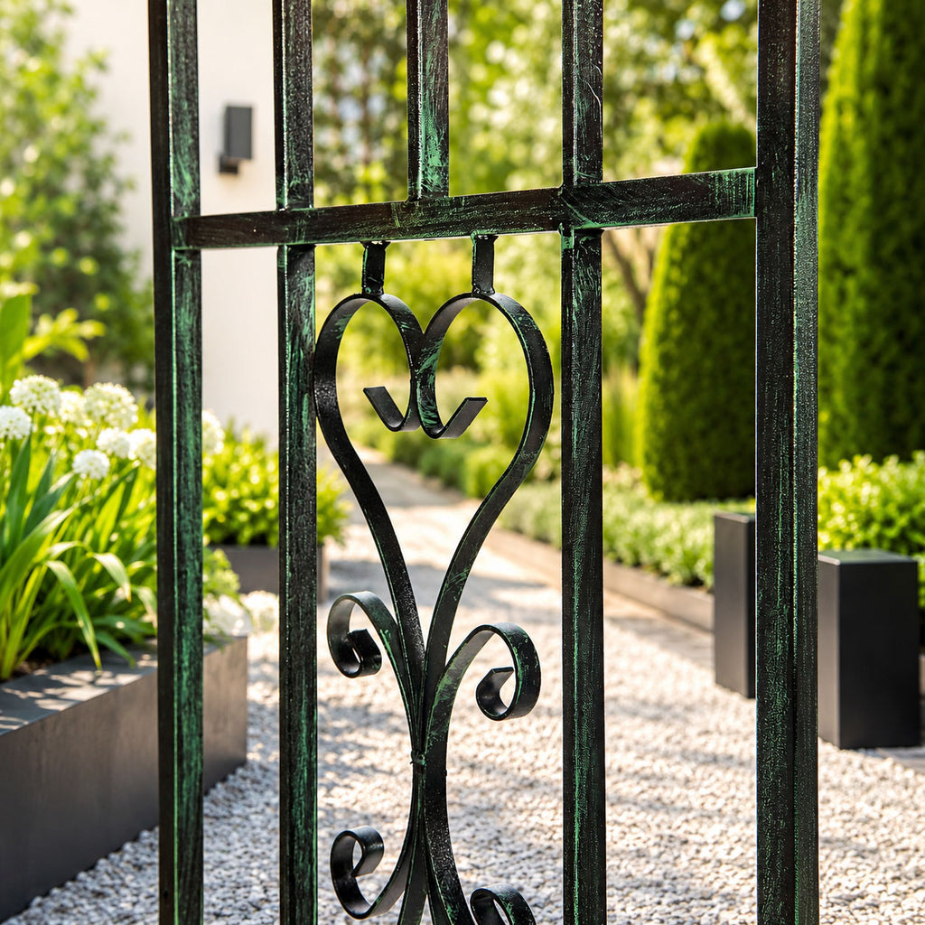 Heavy Duty Garden Entrance Arch with Double Gates Steel Garden Arch for Pathways and Walkways