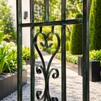 Heavy Duty Garden Entrance Arch with Double Gates Steel Garden Arch for Pathways and Walkways