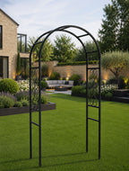 Decorative Black Steel Garden Arch for Roses, Clematis, Honeysuckle & Climbing Plants