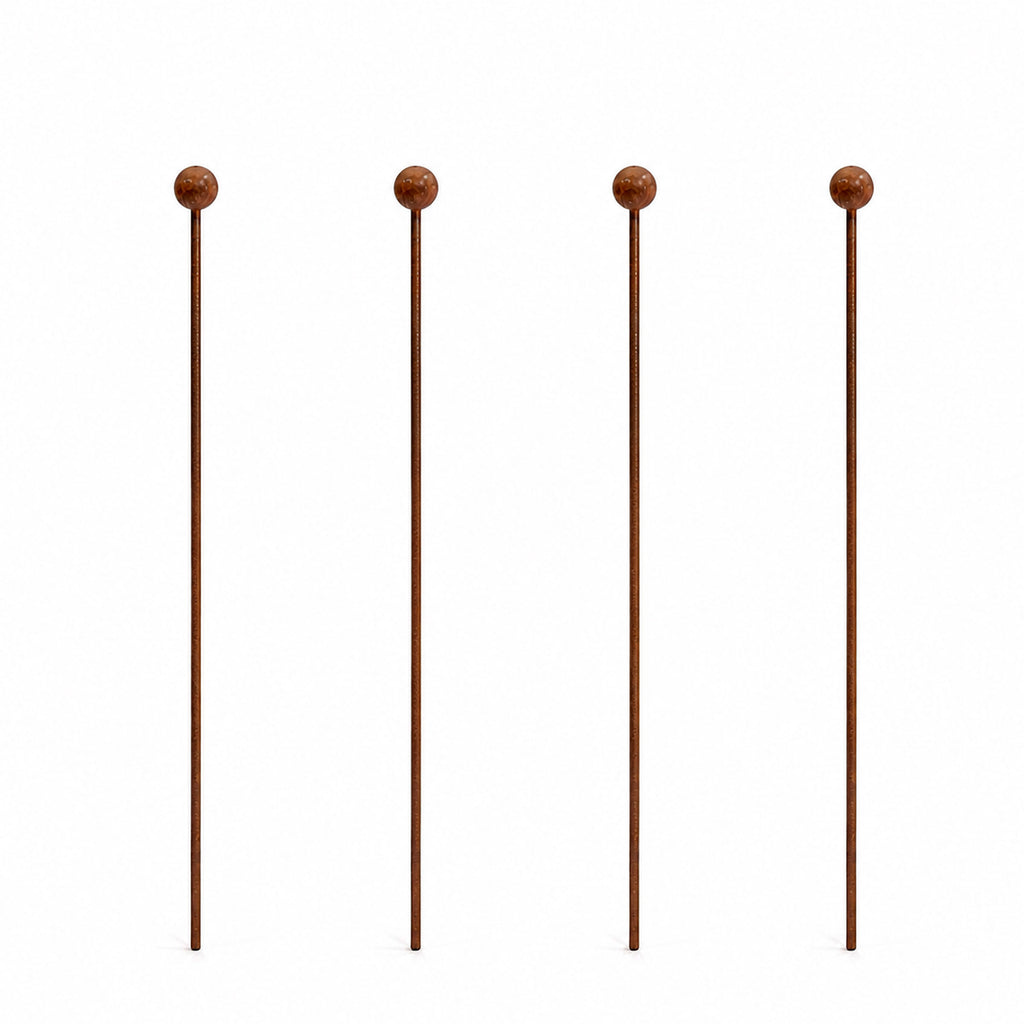 Heavy Duty Rust Plant Stakes 1.25m - 10mm Steel Garden Plant Supports - Pack of 4