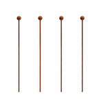 Heavy Duty Rust Plant Stakes 1.25m - 10mm Steel Garden Plant Supports - Pack of 4