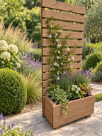 Wooden Planter with Trellis Screening for Climbing Plants & Foliage