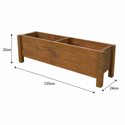 Handmade Wooden Planter Box - Outdoor Trough Planter for Garden & Patio