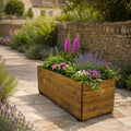 Extra Large Wooden Raised Garden Planters Timber Vegetable Planter Boxes with Drainage Base and Raised Feet – Outdoor Patio Grow Beds