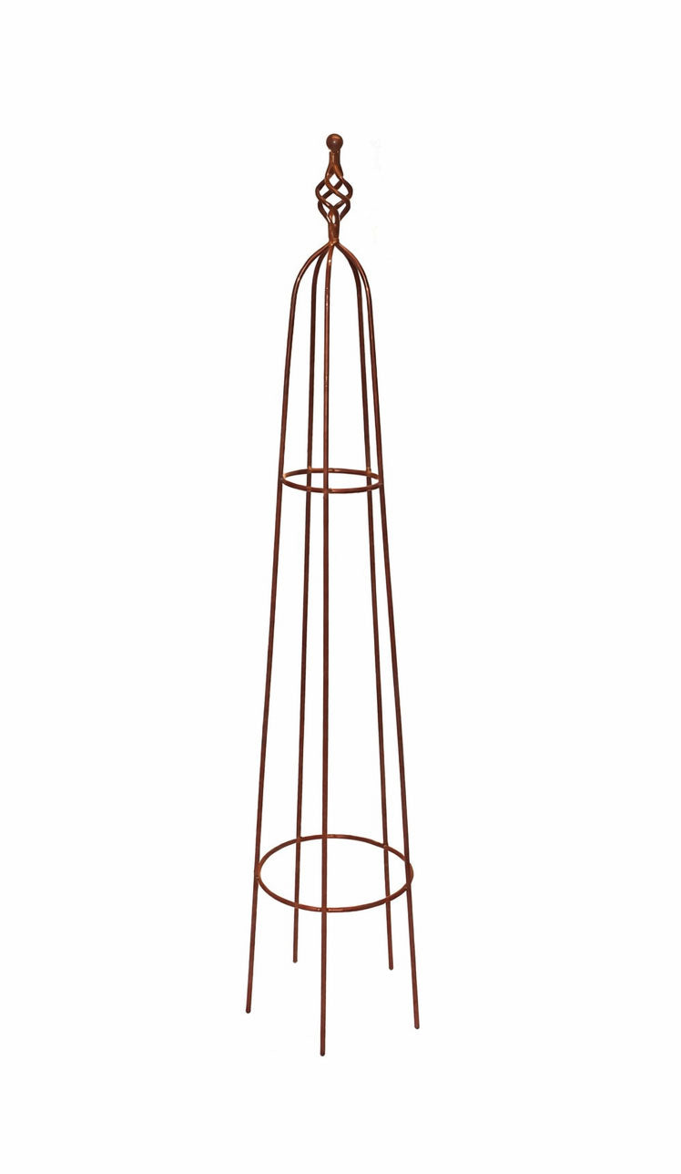 Rust Garden Obelisk - Solid Steel Climbing Plant Support 140cm