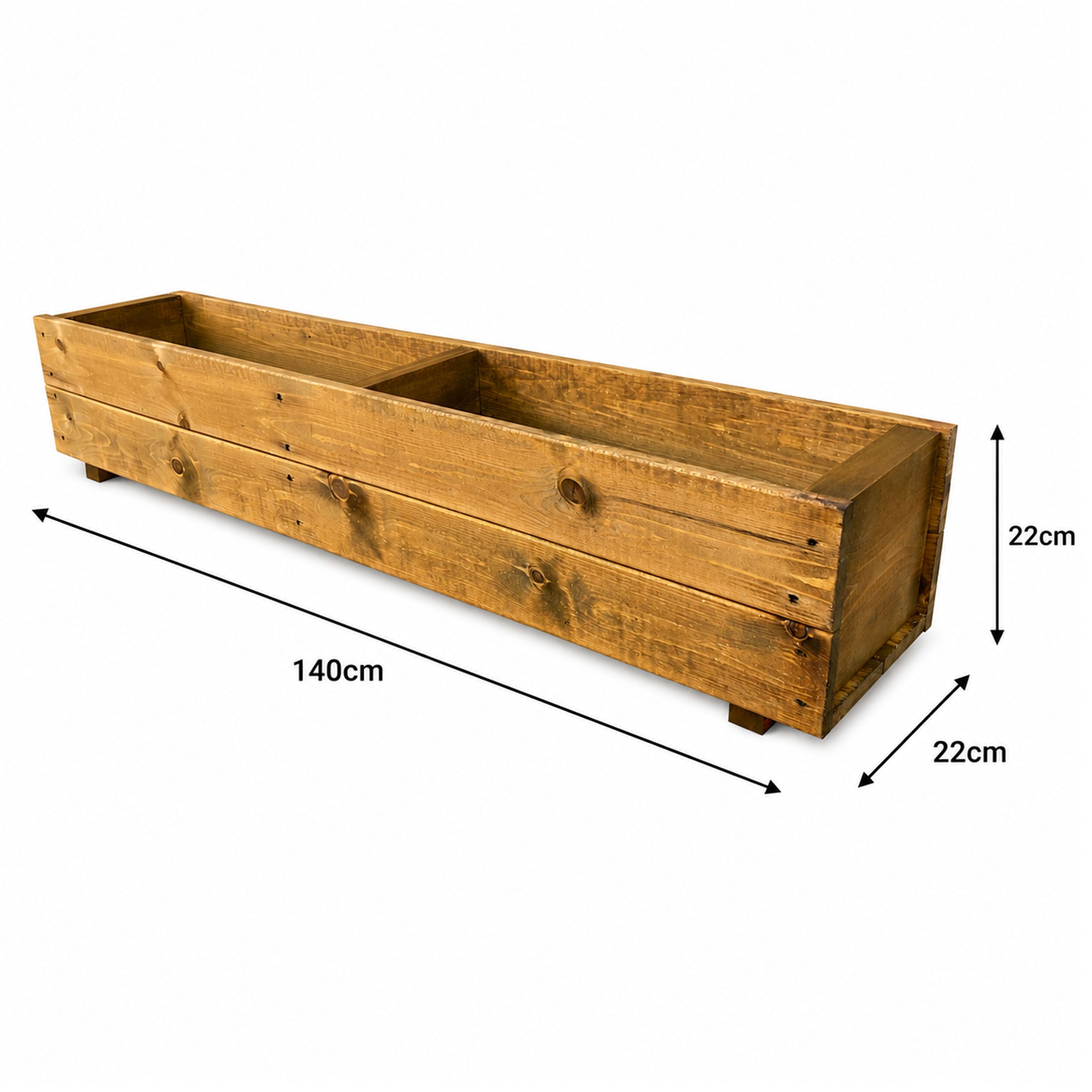 140cm Wooden Planter Box Raised Garden Trough Flower Herb Shrub Timber Outdoor Planter Fully Assembled