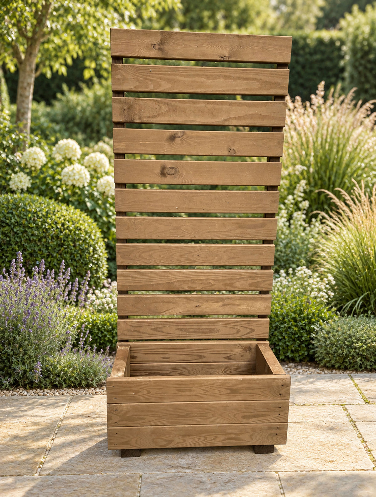 Wooden Planter with Trellis Screening for Climbing Plants & Foliage