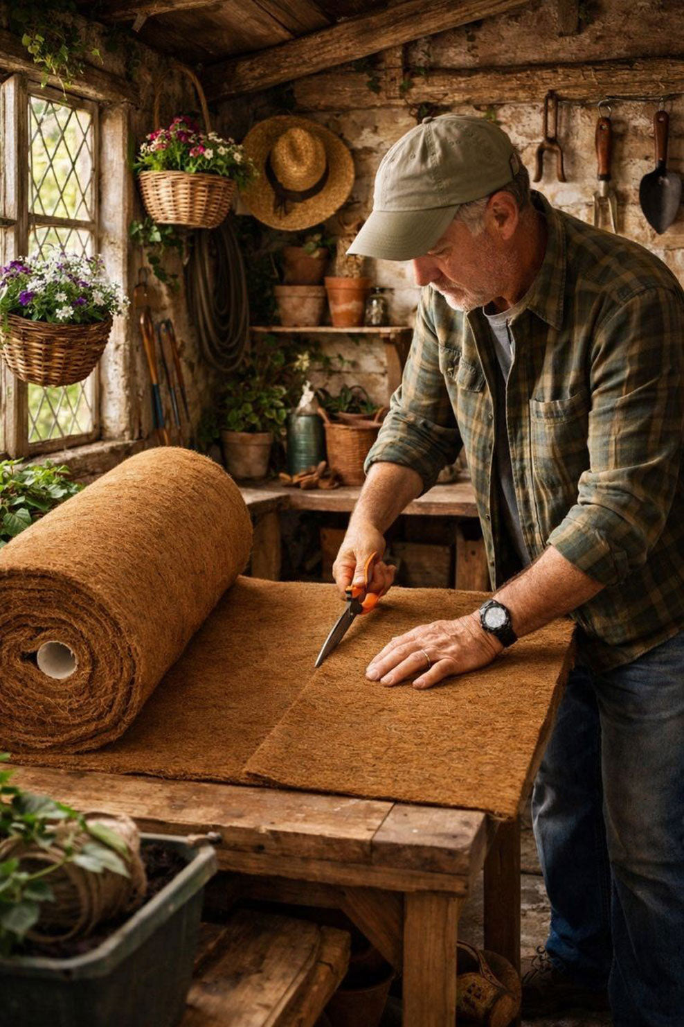 Coco Liner Roll Natural Coconut Fibre Garden Planter Liner - 75cm & 100cm Widths - 10 Length Option