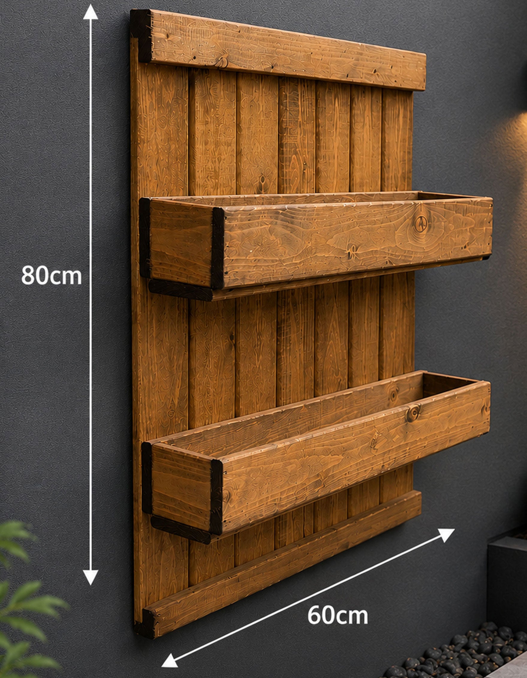 Wooden Herb Planter with Trellis Wall Mounted Raised Flower Box for Patio Balcony Garden