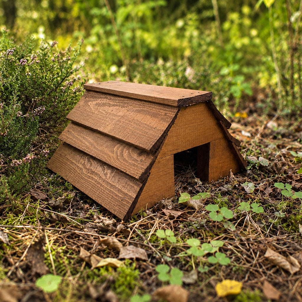 Wooden Hedgehog House Garden Hibernation Shelter Wildlife Habitat Outdoor Winter Home