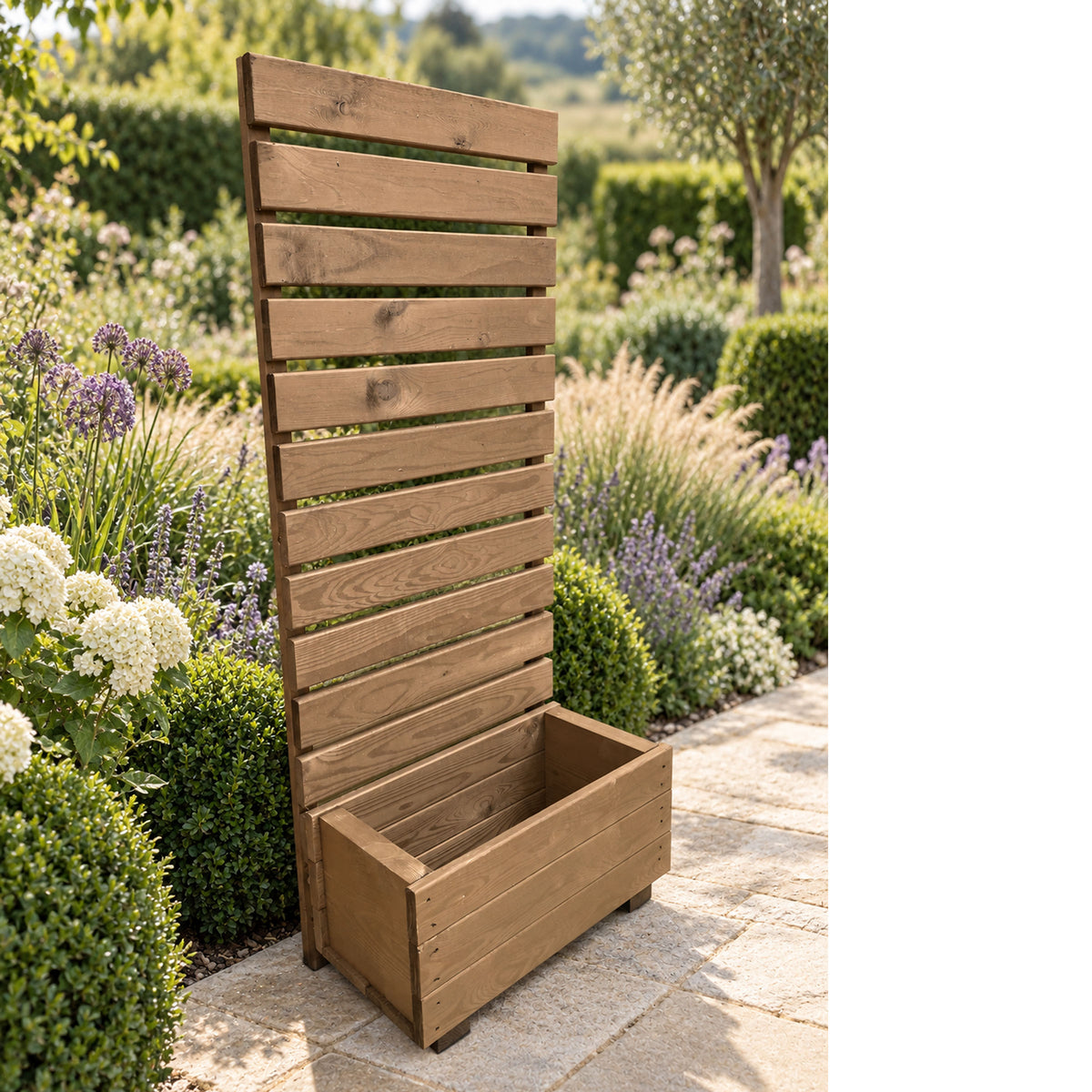 Wooden Planter with Trellis Screening for Climbing Plants & Foliage