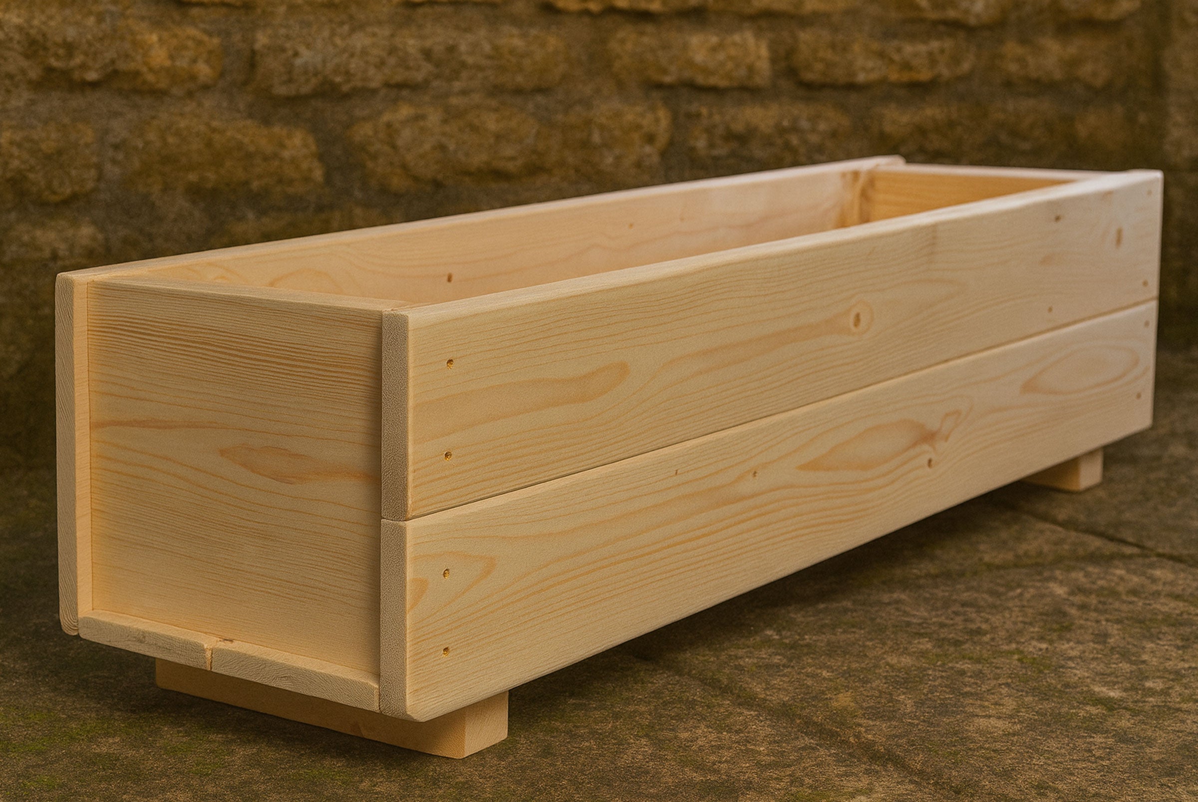 Outdoor Wooden Planter Boxes - Garden Trough Containers Heavy Duty – Available in 7 Sizes