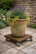 Solid Timber Plant Pot Stand with Wheels - Planter Plant Caddy 3 Sizes
