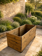 Extra Large Wooden Raised Garden Planters Timber Vegetable Planter Boxes with Drainage Base and Raised Feet – Outdoor Patio Grow Beds