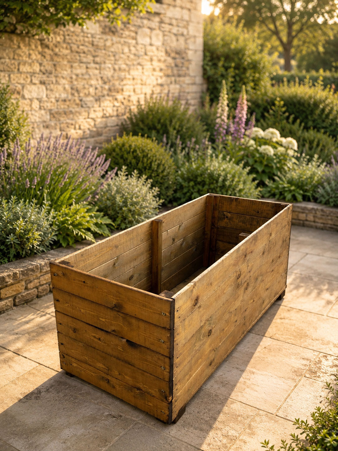 Extra Large Wooden Raised Garden Planters Timber Vegetable Planter Boxes with Drainage Base and Raised Feet – Outdoor Patio Grow Beds