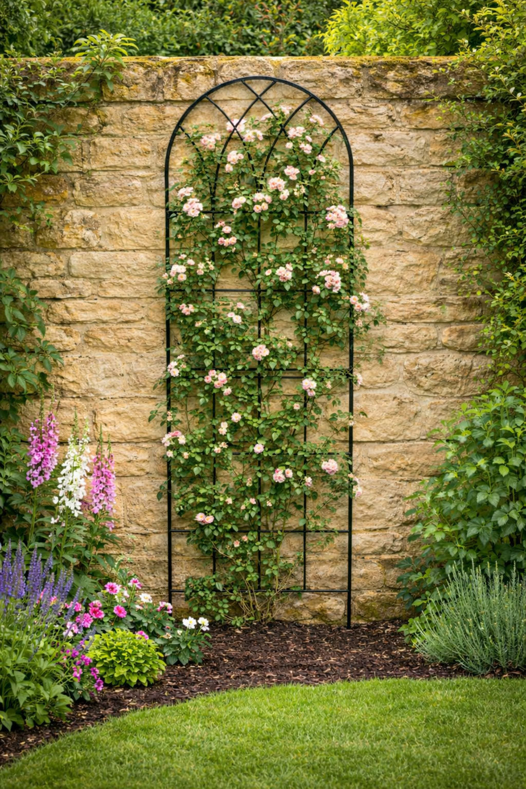 Tall Metal Garden Trellises for Climbing Plants - Wall Mounted Plant Supports