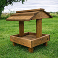 Fully Assembled Wooden Bird Feeding Table  - Heavy Duty Ground Feeder for Garden Birds