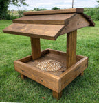 Fully Assembled Wooden Bird Feeding Table  - Heavy Duty Ground Feeder for Garden Birds
