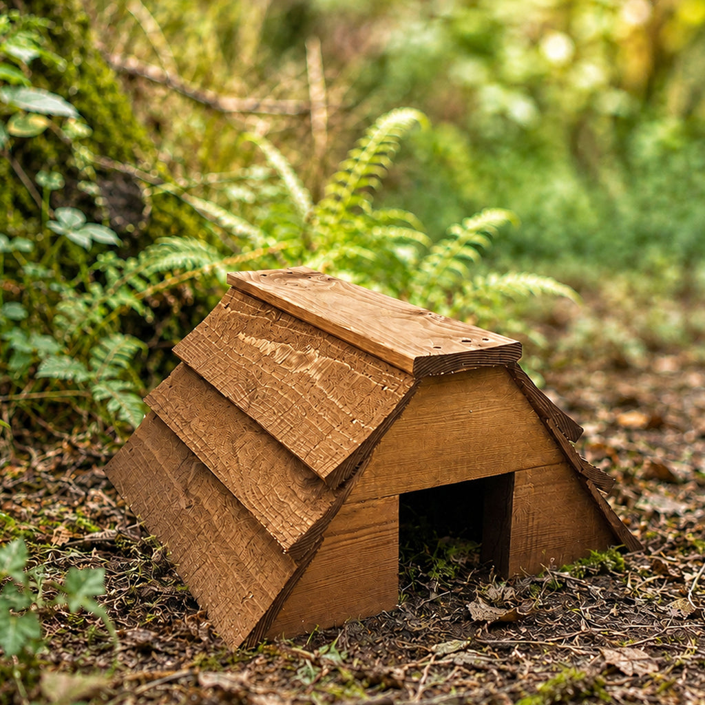Wooden Hedgehog House Garden Hibernation Shelter Wildlife Habitat Outdoor Winter Home