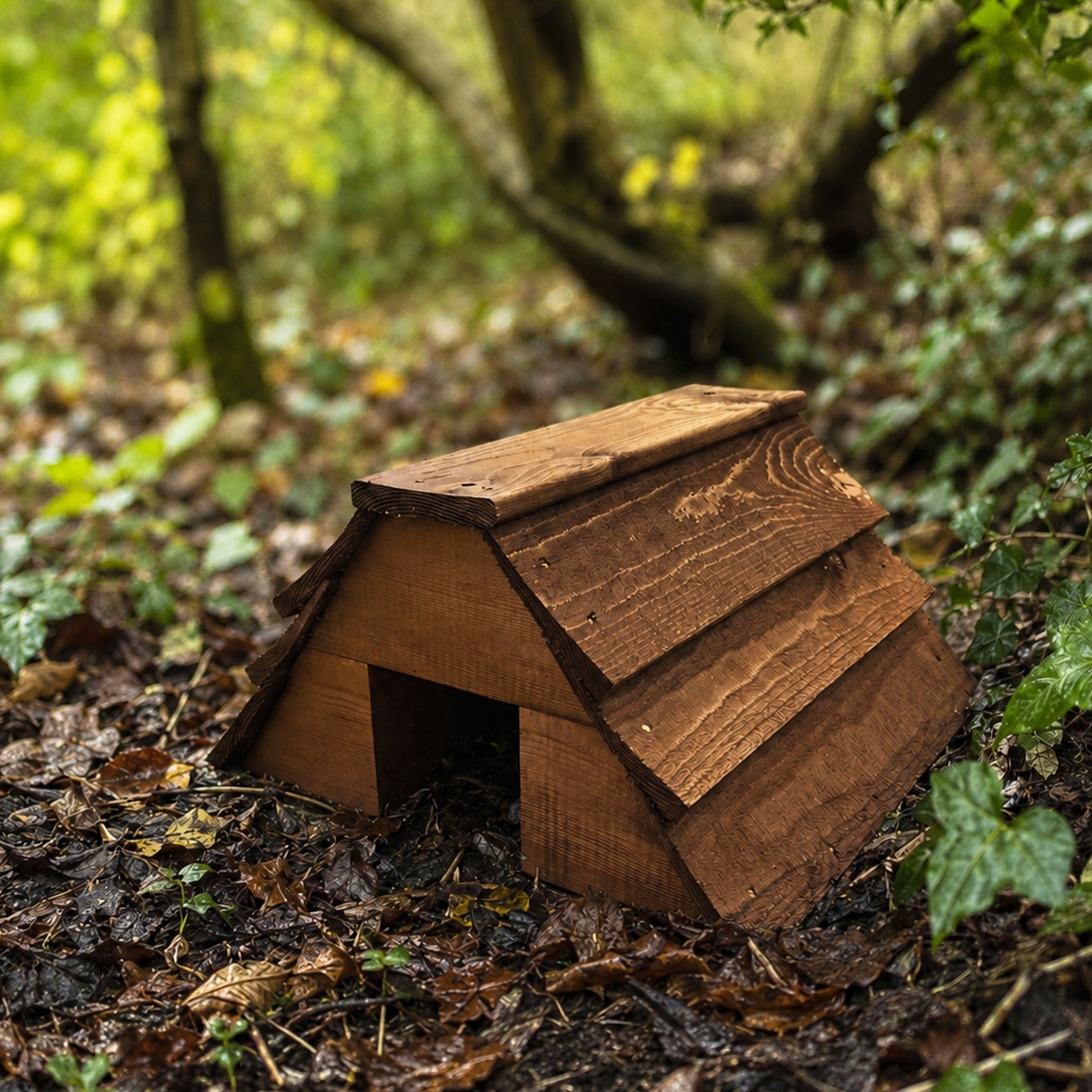 Wooden Hedgehog House Garden Hibernation Shelter Wildlife Habitat Outdoor Winter Home