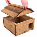 Heavy Duty Wooden Hedgehog House - Garden Hibernation Shelter with Removable Roof & Solid Wooden Floor