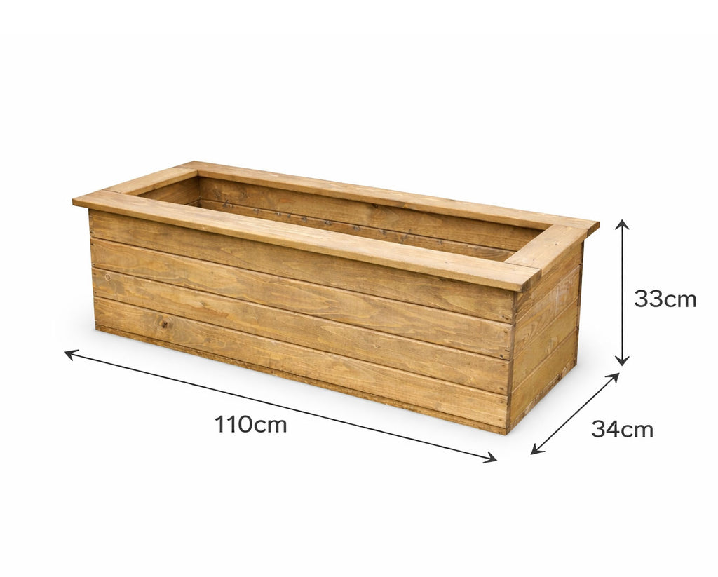 Large Wooden Planter Box - Outdoor Timber Garden & Patio Herb Planters