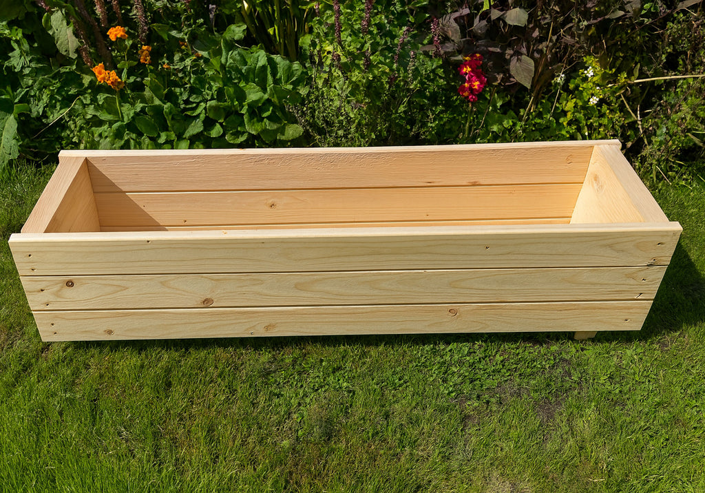 Outdoor Wooden Planter Boxes - Garden Trough Containers Heavy Duty – Available in 7 Sizes