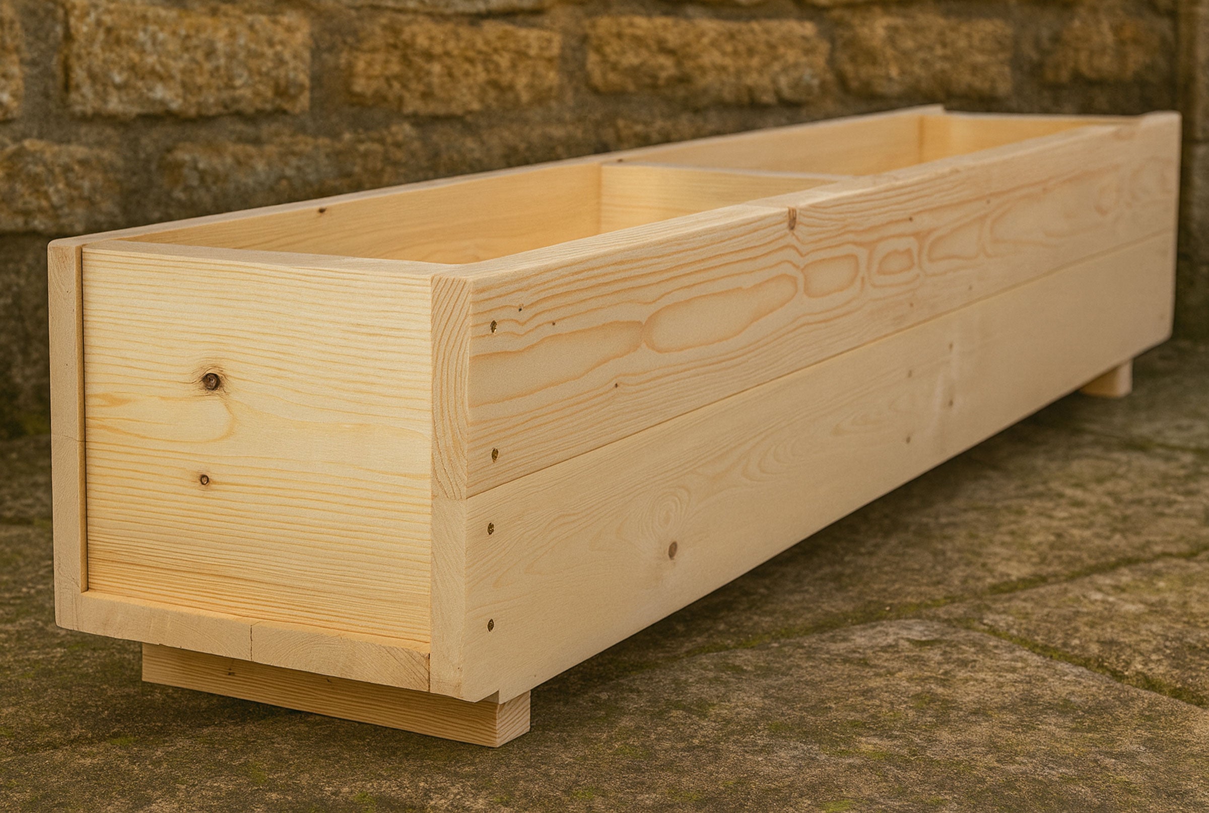 Outdoor Wooden Planter Boxes - Garden Trough Containers Heavy Duty – Available in 7 Sizes