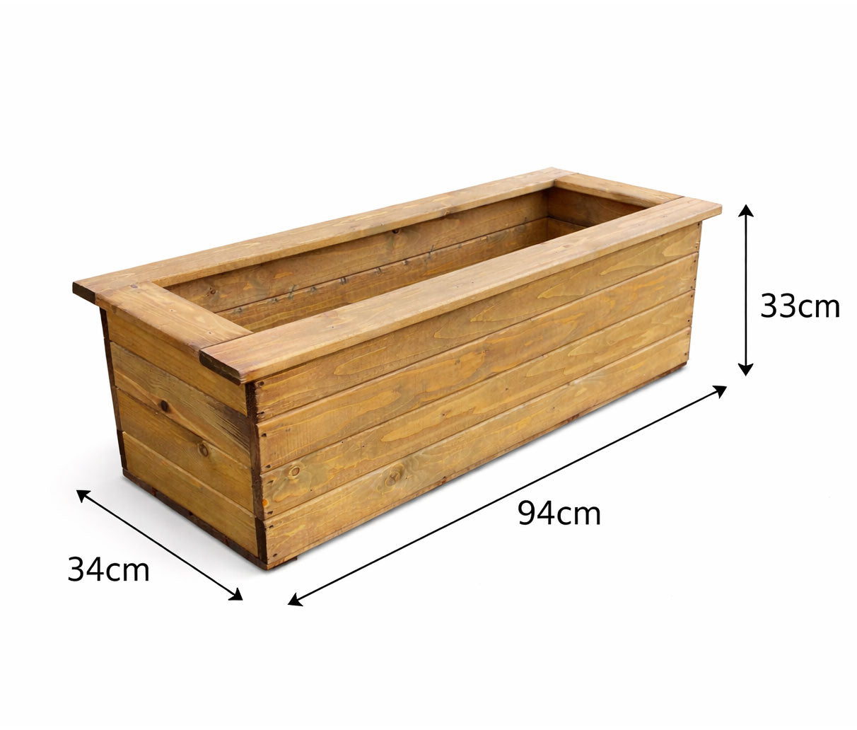 Large Wooden Planter Box - Outdoor Timber Garden & Patio Herb Planters