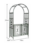 Heavy Duty Garden Entrance Arch with Double Gates Steel Garden Arch for Pathways and Walkways