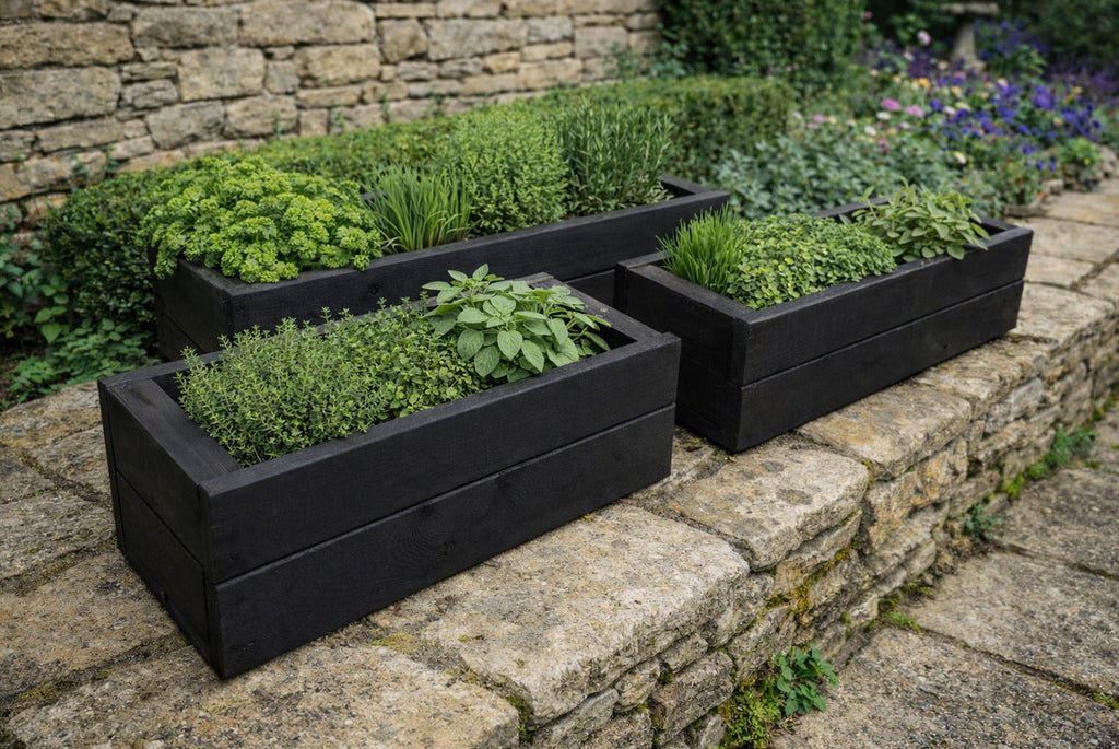 Premium Wooden Balcony Planter - Ready Assembled Herb & Flower Box