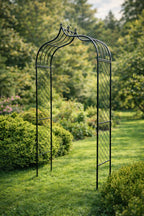 Decorative Garden Arch Trellis Frame - Black Outdoor Garden Archway for Clematis &amp; Climbing Rose Plants