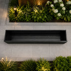 Modern Black Wooden Window Box Planters - Fully Assembled Timber Troughs
