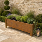 Handmade Wooden Planter Box - Outdoor Trough Planter for Garden & Patio