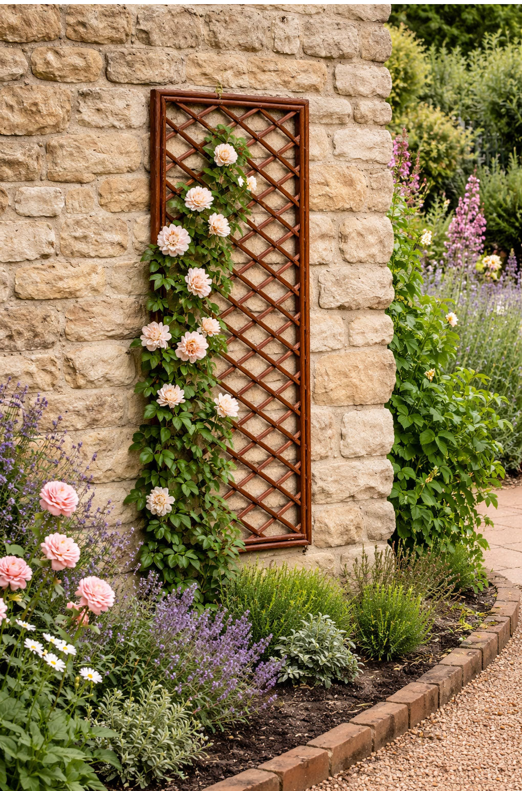 ruddings wood trellis Willow Garden Trellis Rustic Panels Natural Framed Climbing Supports