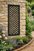 Black Garden Willow Trellis Panels - Modern Framed Supports for Climbing Plants