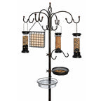 Bronze All-in-One Garden Bird Feeding Station with Feeders & Water Dish Feed Tray